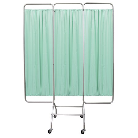 Omnimed 3 Section Mobile Screen Frame with Casters in Green 153153-G